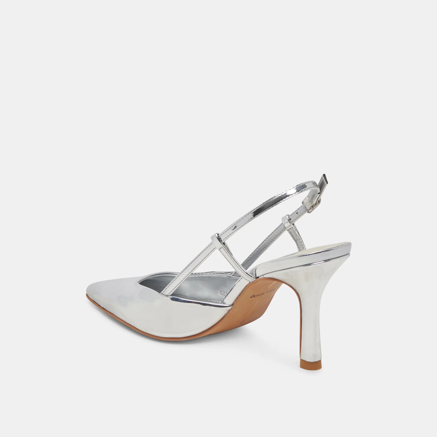 Dolce Vita Kim Patent Mirror Leather Slingback Pointed Toe Mid Heel Shoe