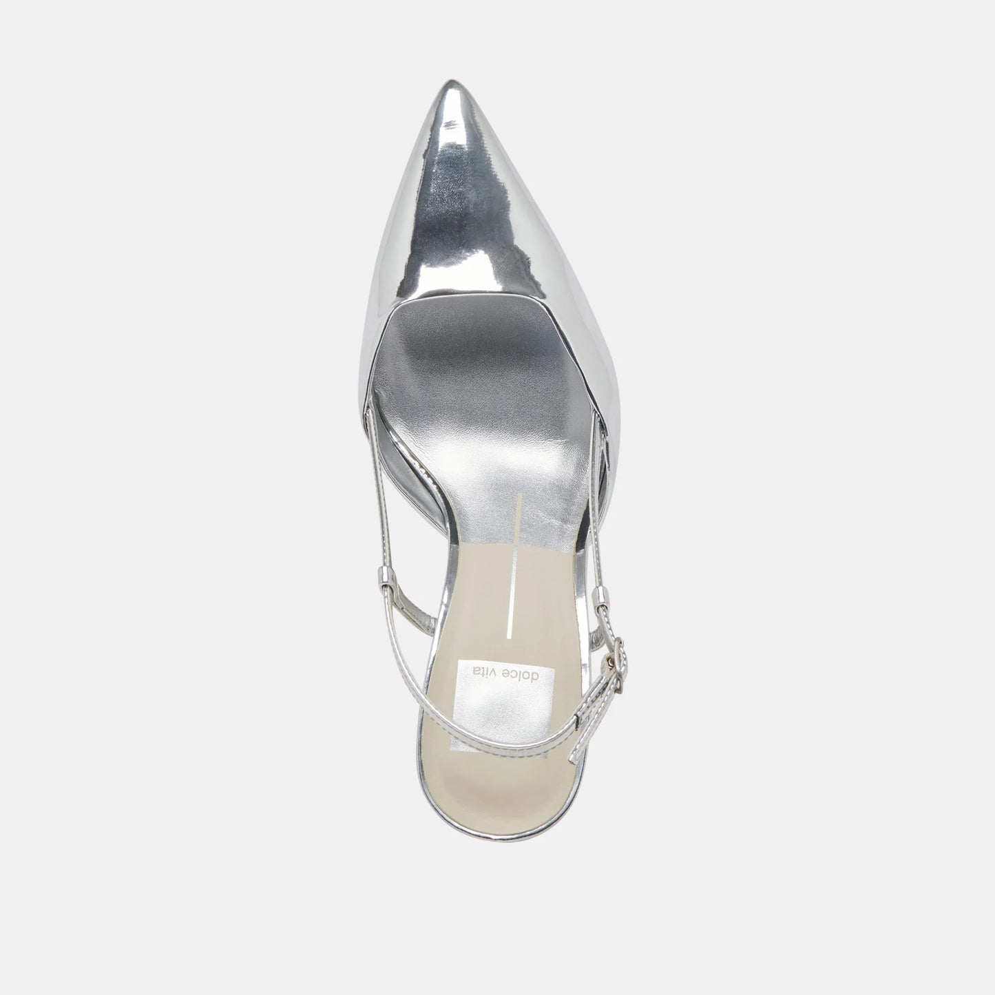 Dolce Vita Kim Patent Mirror Leather Slingback Pointed Toe Mid Heel Shoe