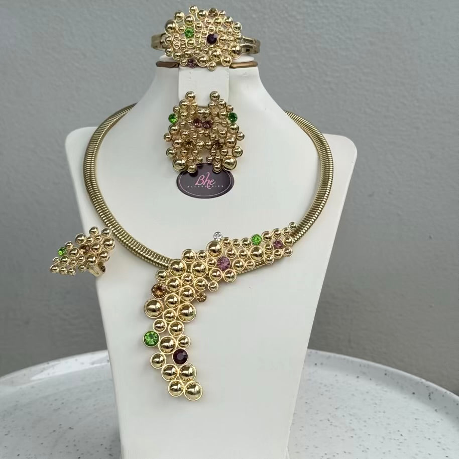 Italian Design Gold Plated Jewelry Set - Gold