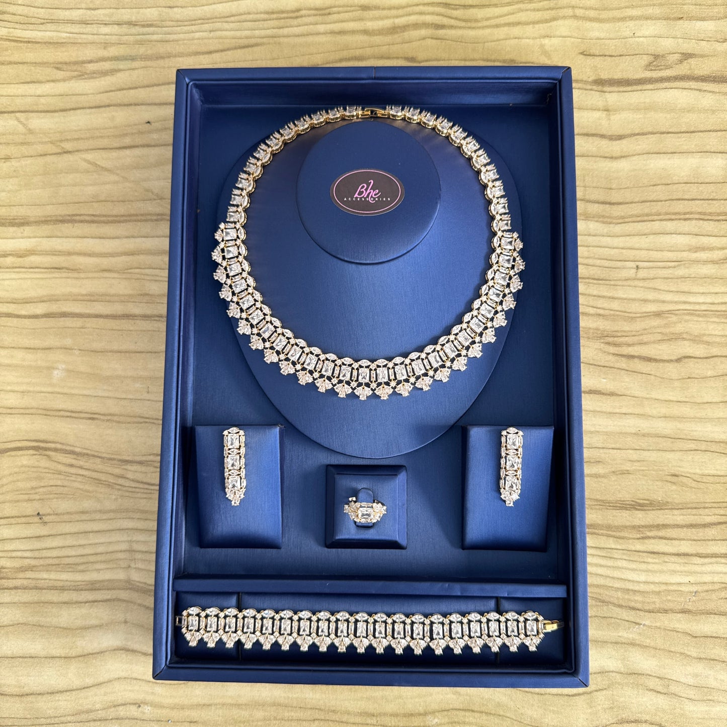 Luxury Round Cubic Zirconia 4 Piece Jewelry Gift Set