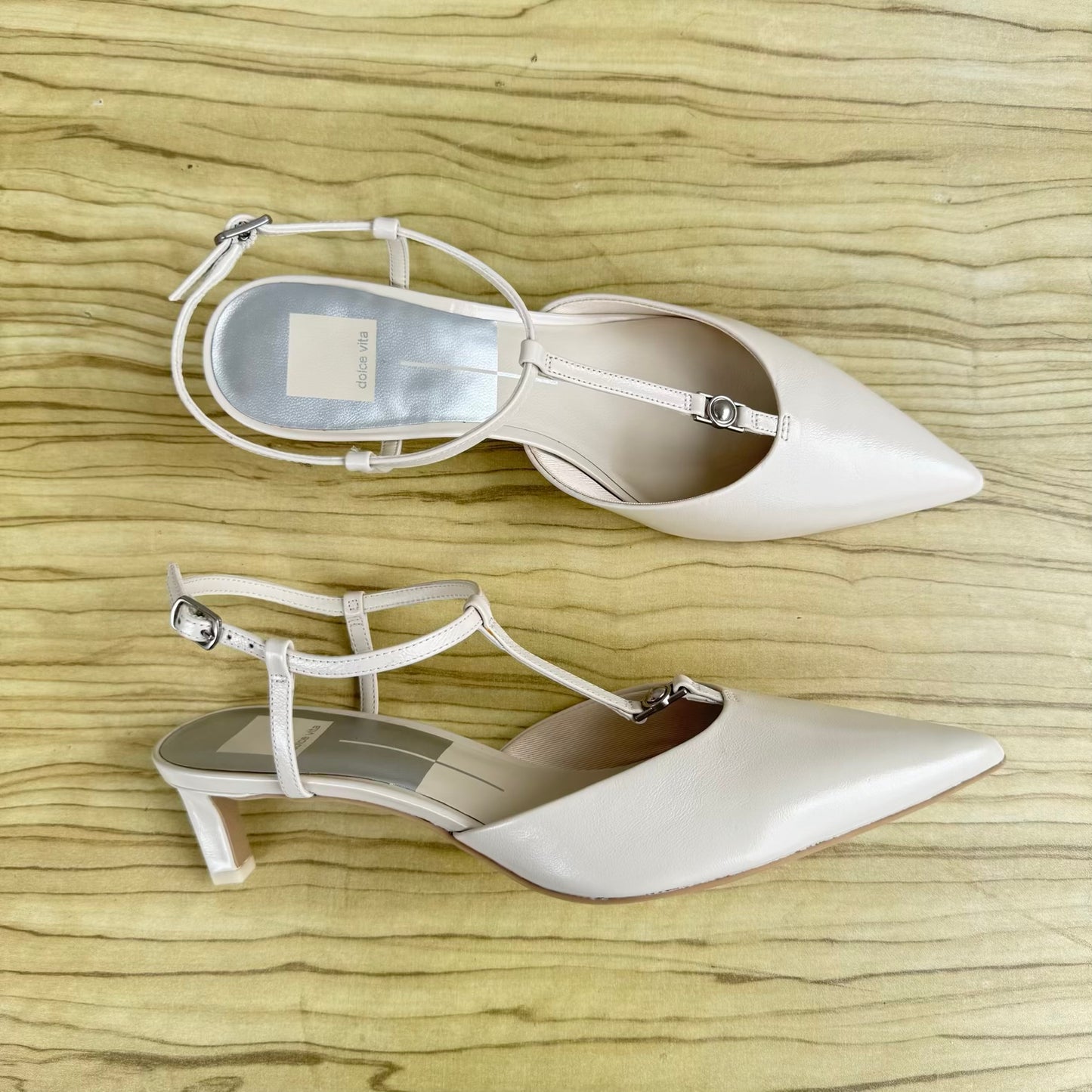 Dolce Vita Lavon T Strap Pointed Toe Kitten Heel Shoe