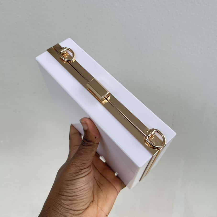 White Acrylic Box Clutch
