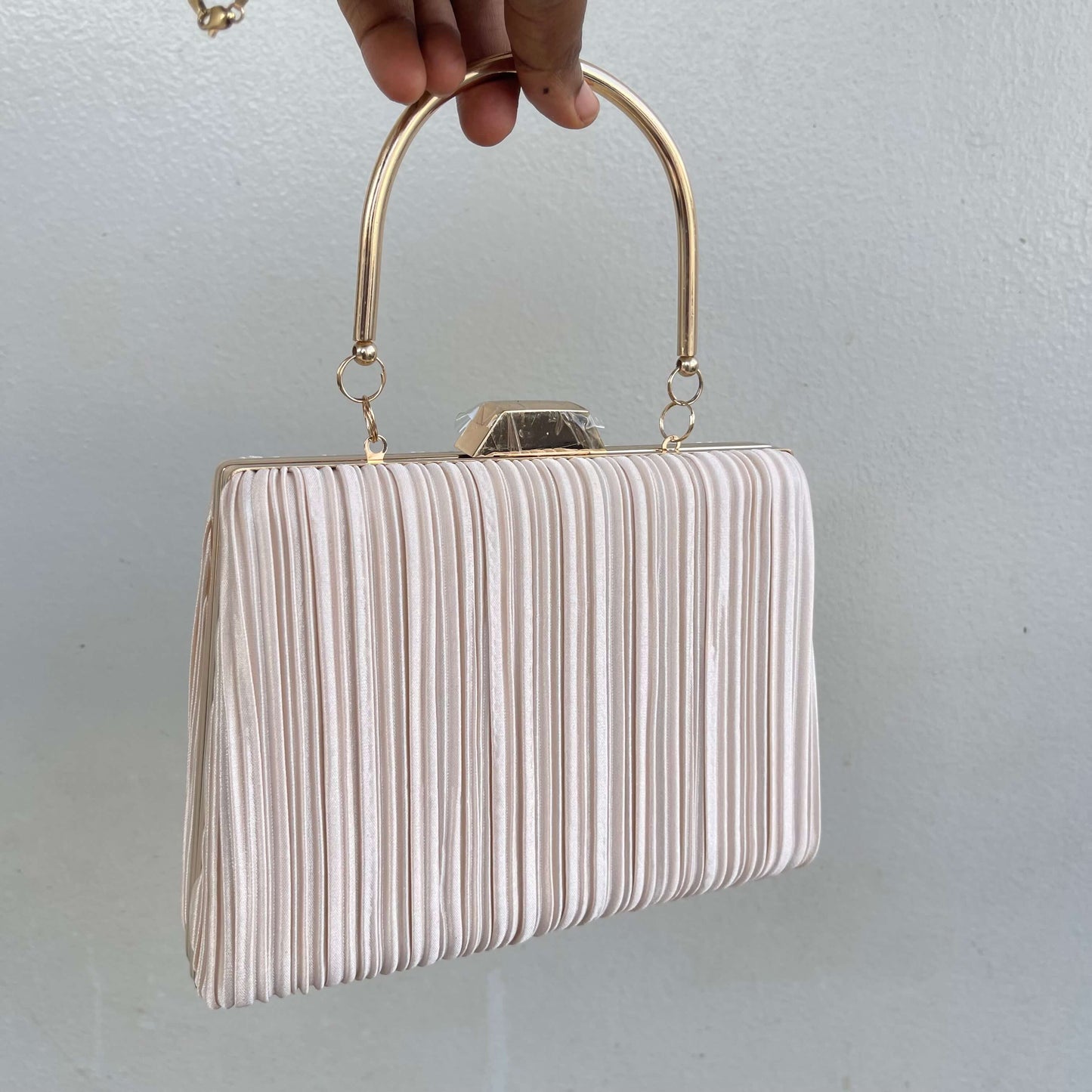Top Handle Fabric Clutch