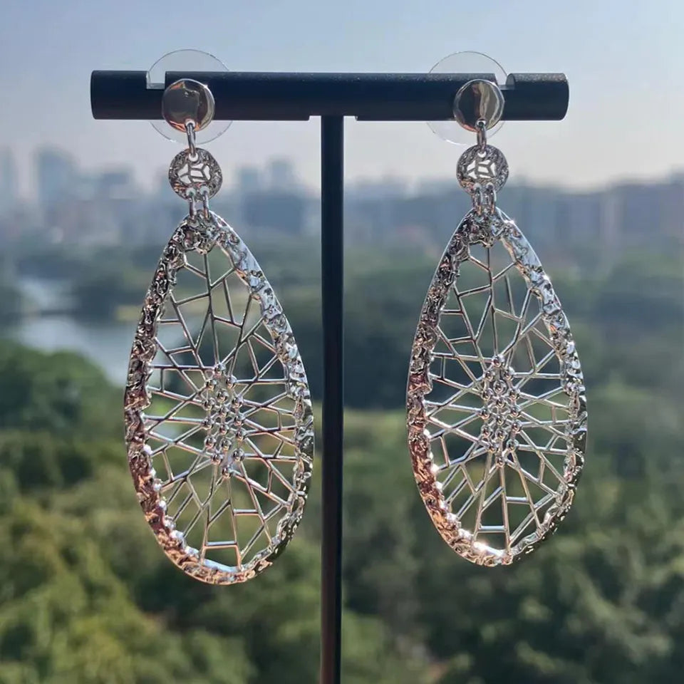Plated Drop Bridal Earrings