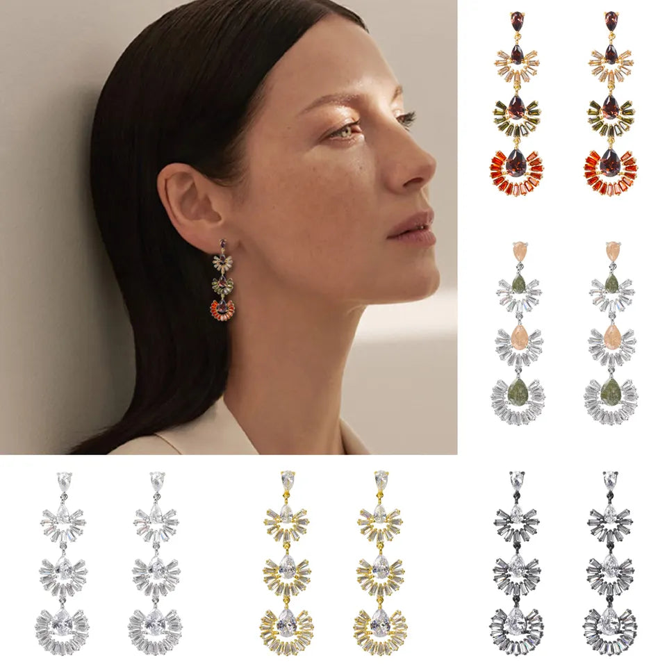 Small Drop Cubic Zirconia Bridal Earrings