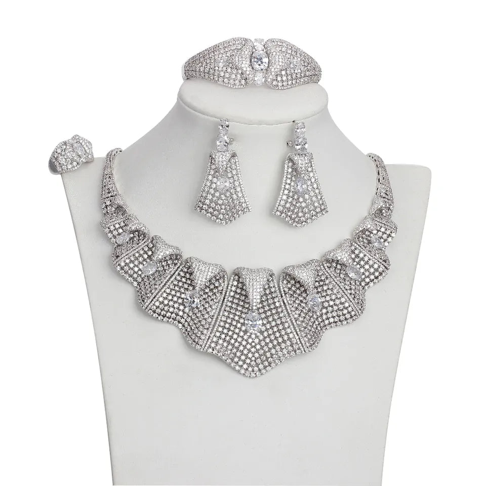 Luxury Statement 4 Piece Cubic Zirconia Jewelry Set