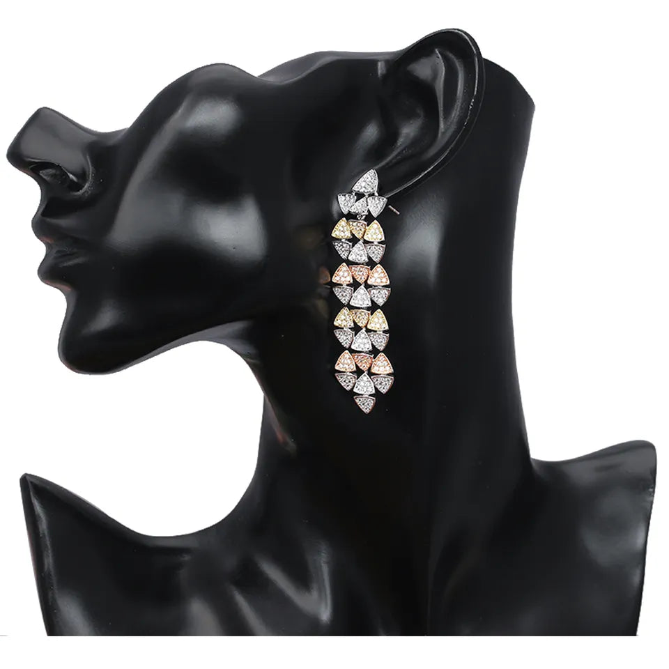 Long Statement Cubic Zirconia Earrings