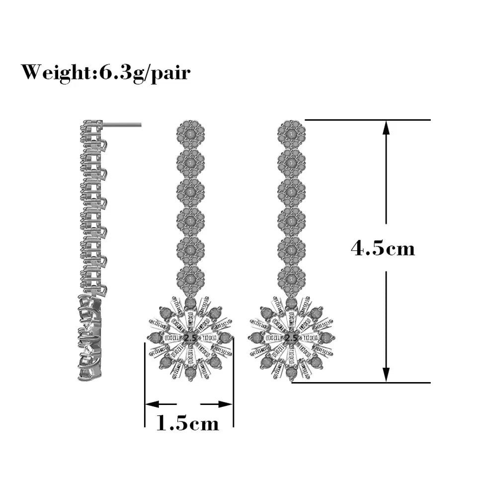 Small Drop Cubic Zirconia Bridal Earrings