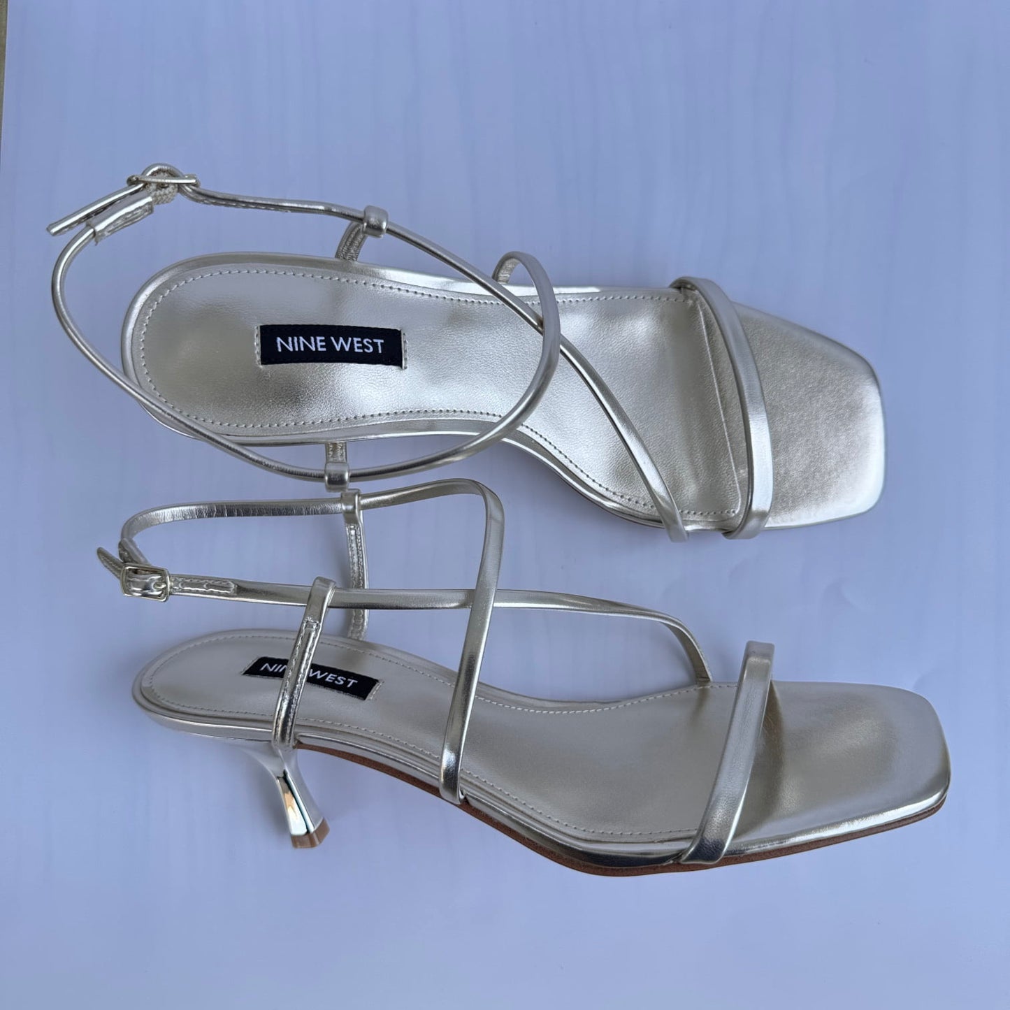 Nine West Kitten Heel Slingback Sandal - Gold Size 40