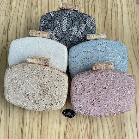 Lace Detail Fabric Clutch