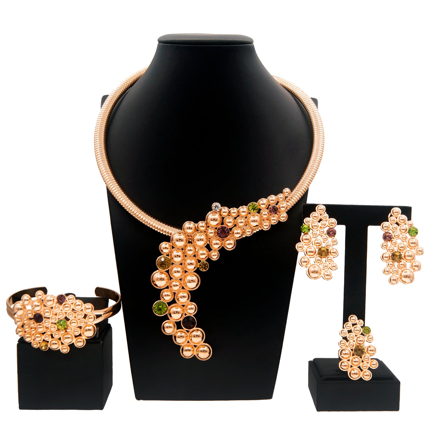 Italian Design Gold Plated Jewelry Set - Rosegold
