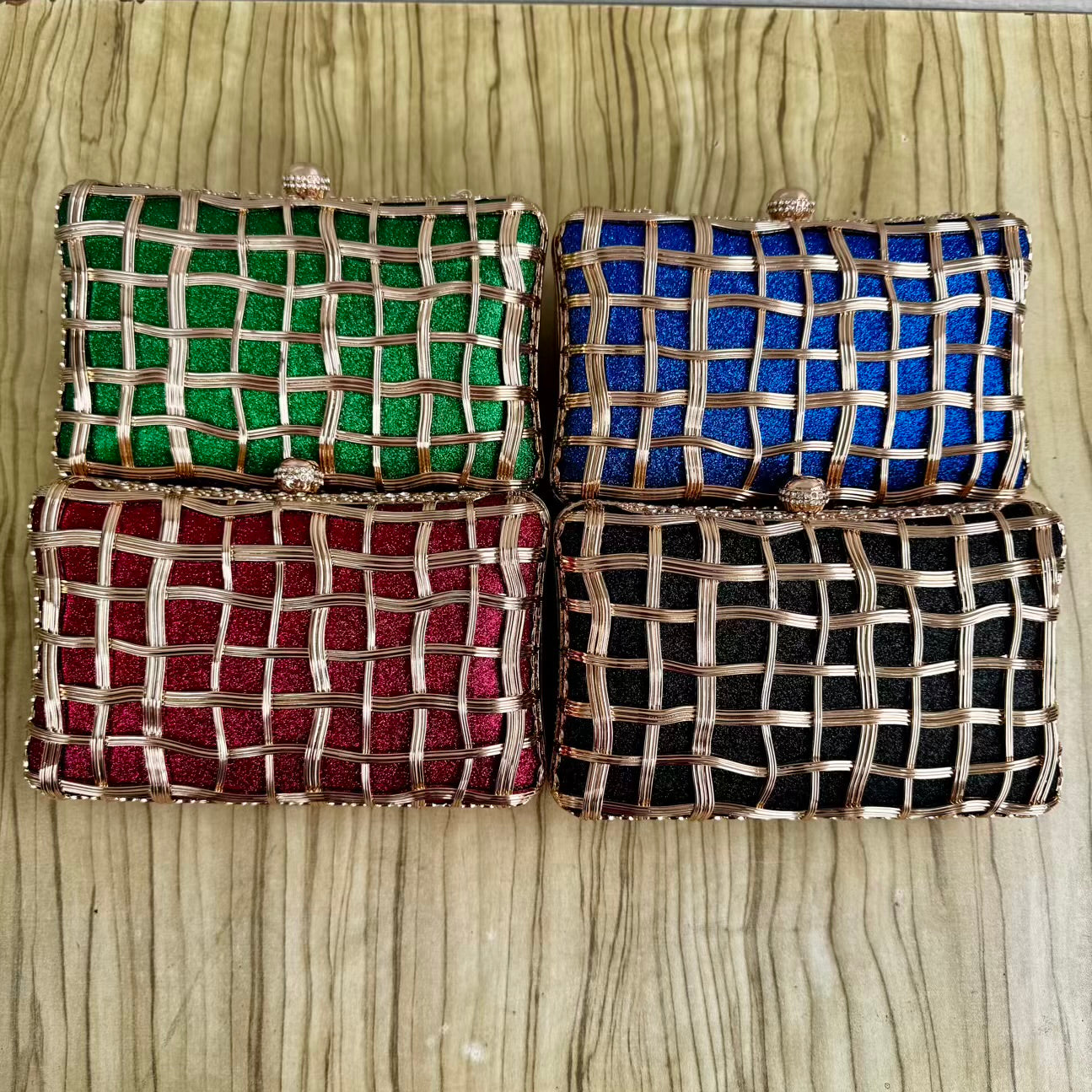Basket Weave Cage Clutch