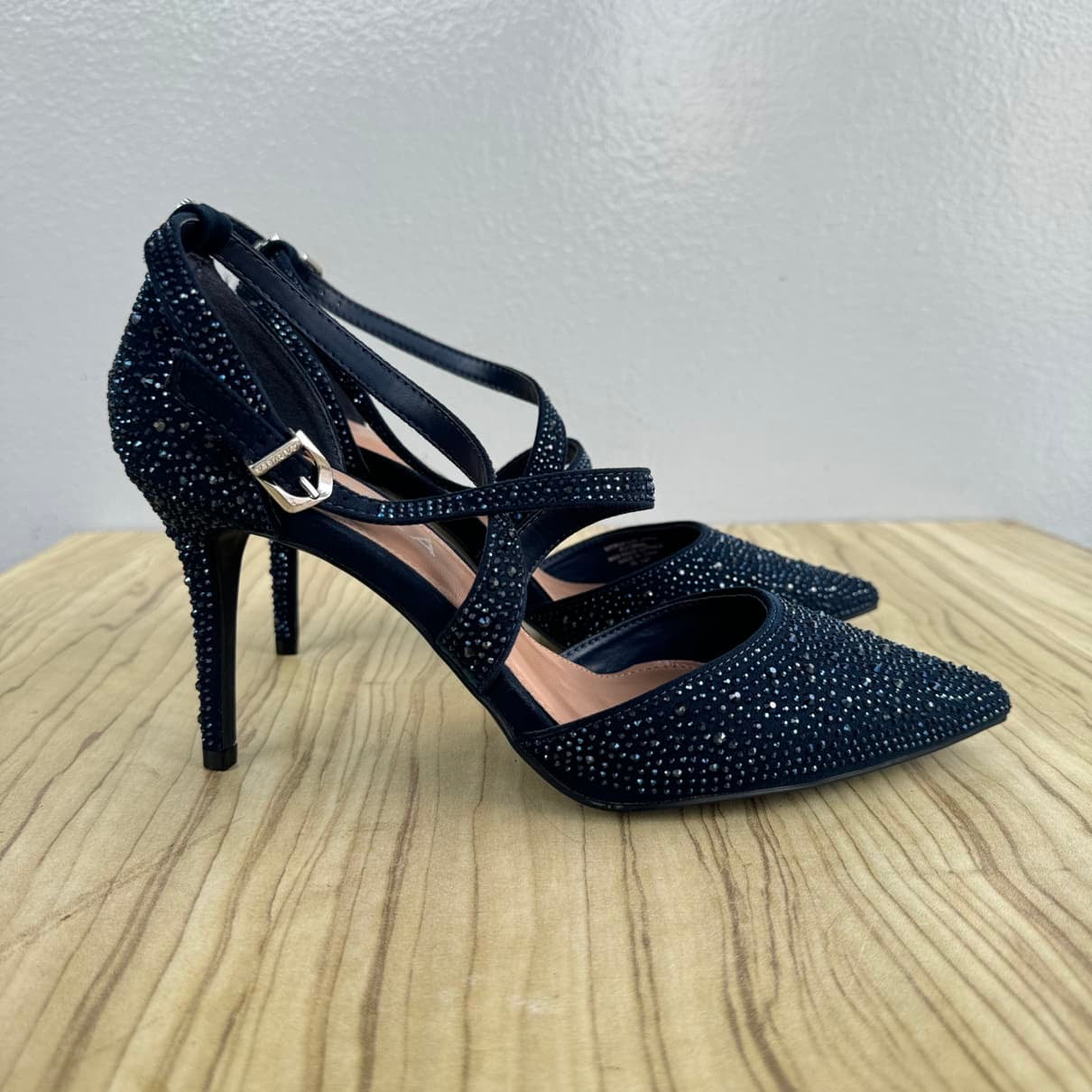 Carvela Embellished Cross Strap Pointed Toe Embellished Shoes - Size 39, 41