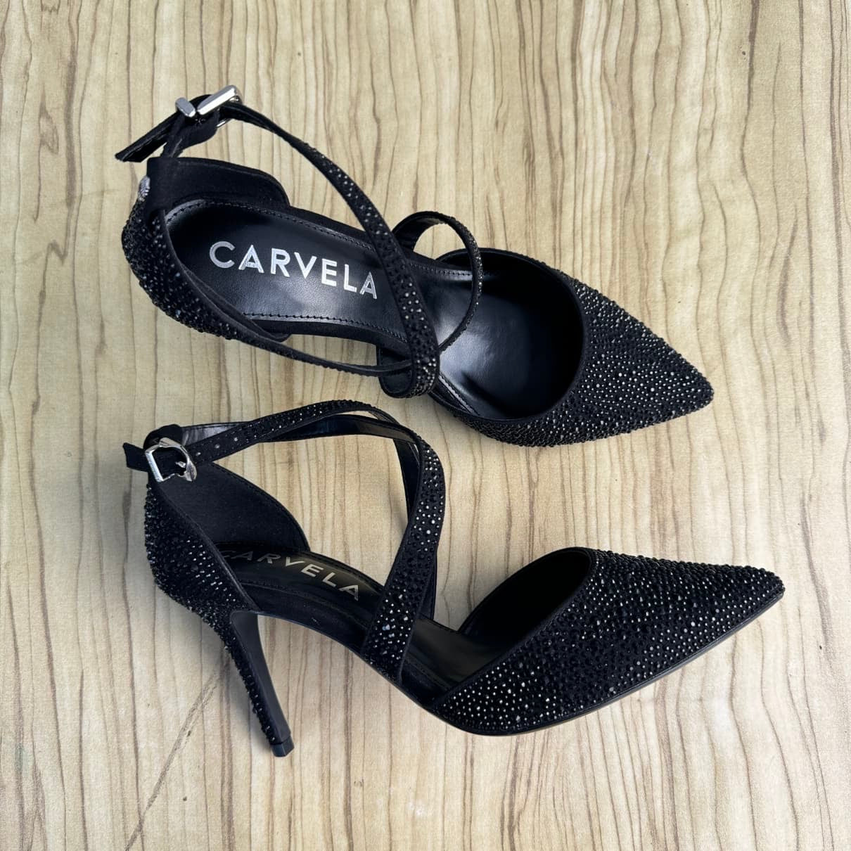 Carvela Embellished Cross Strap Pointed Toe Embellished Shoes - Size 39