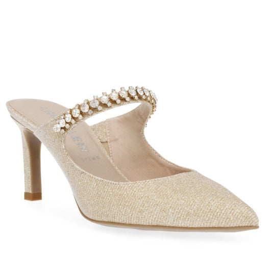 Anne Klein Remi Pointed Toe Shimmer Heeled Mule