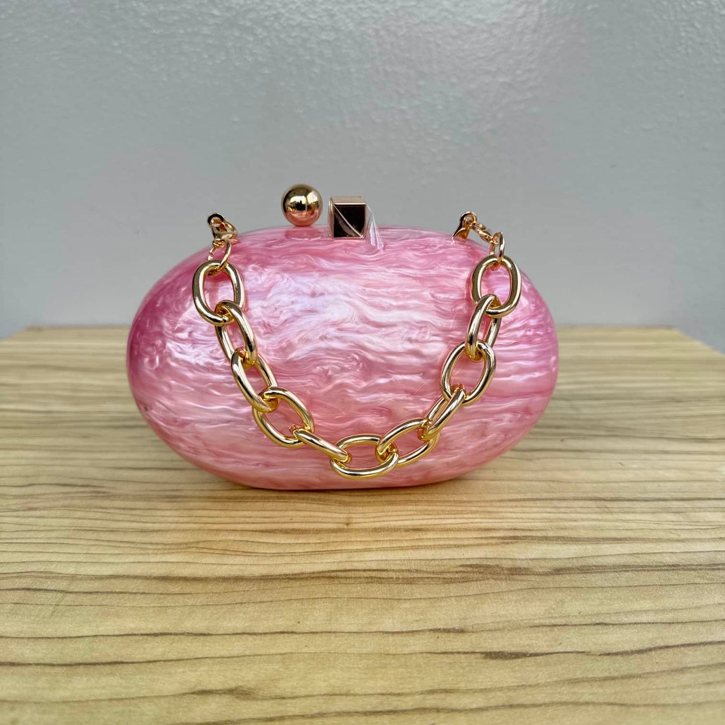 Oval Acrylic Medium Size Clutch Purse