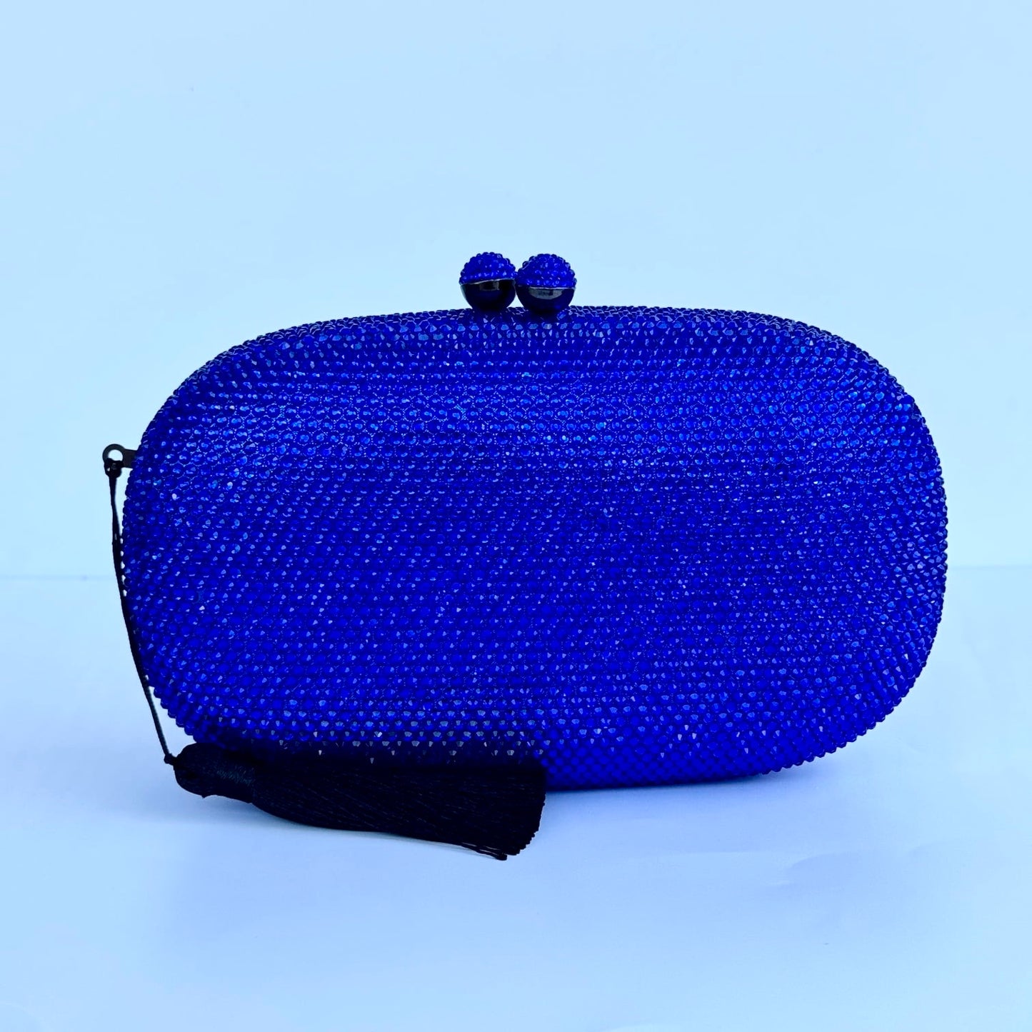 Oval Fully Embellished Crystal Clutch