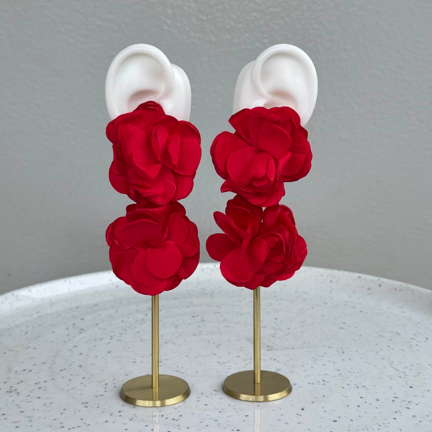 Big Fabric Flower Earring