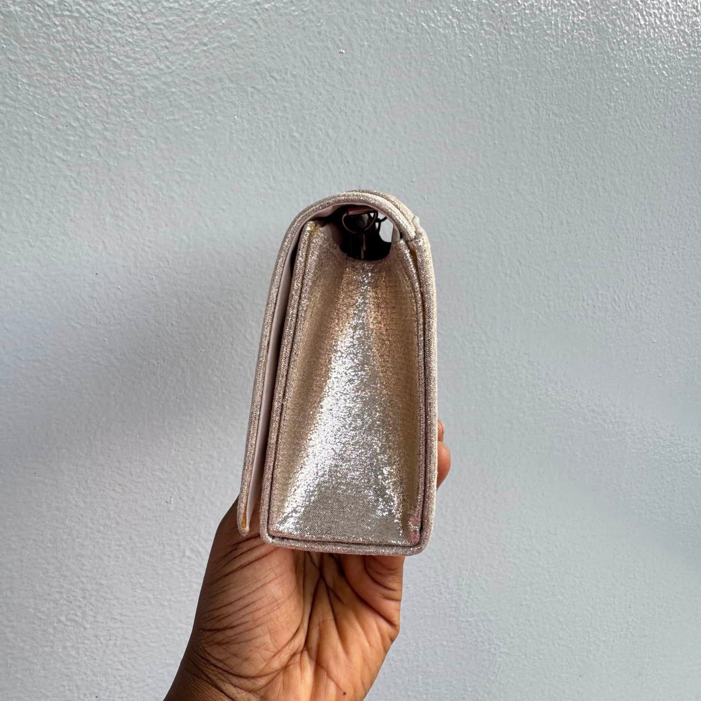 Small Shimmer Envelope Clutch - Champagne Gold