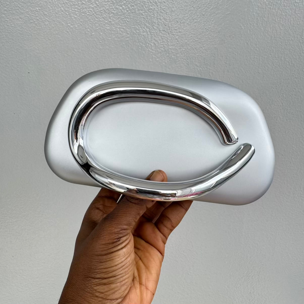 Bar Handle Acrylic Clutch with Long Chain Strap