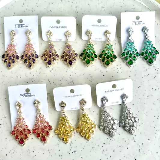 Feather Luxury Cubic Zirconia Earrings
