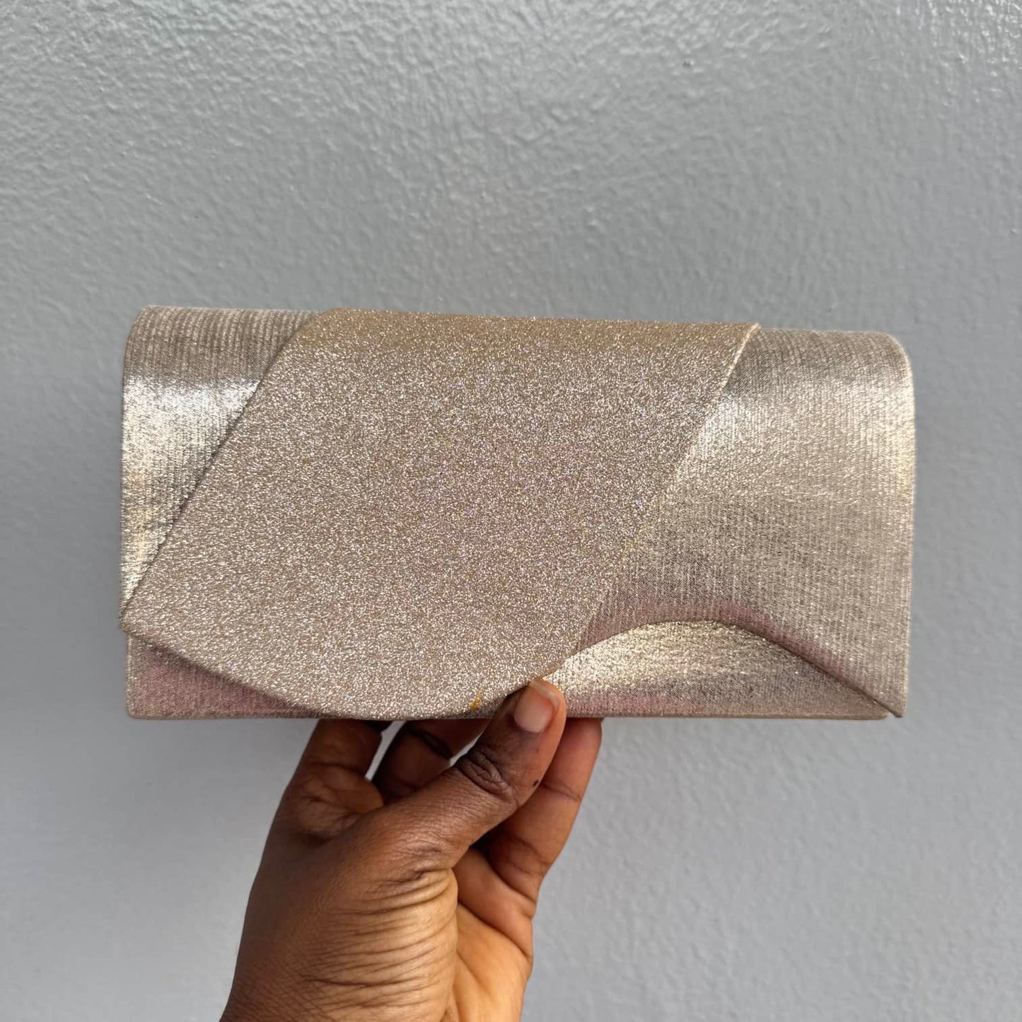 Small Shimmer Envelope Clutch - Champagne Gold