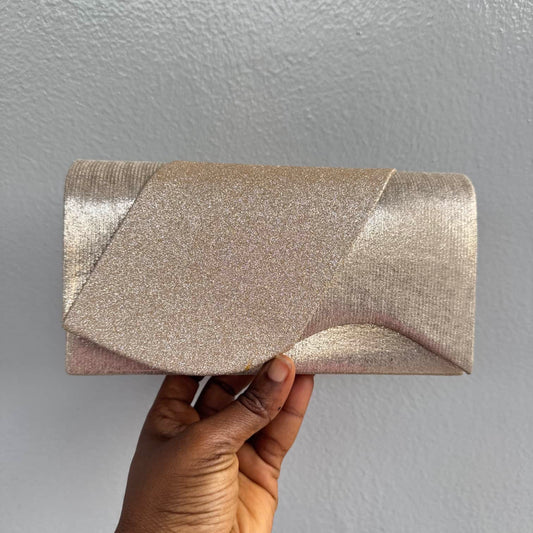 Small Shimmer Envelope Clutch - Champagne Gold