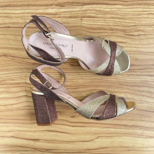 Made in Italy Two Colour Block Heel Sandal