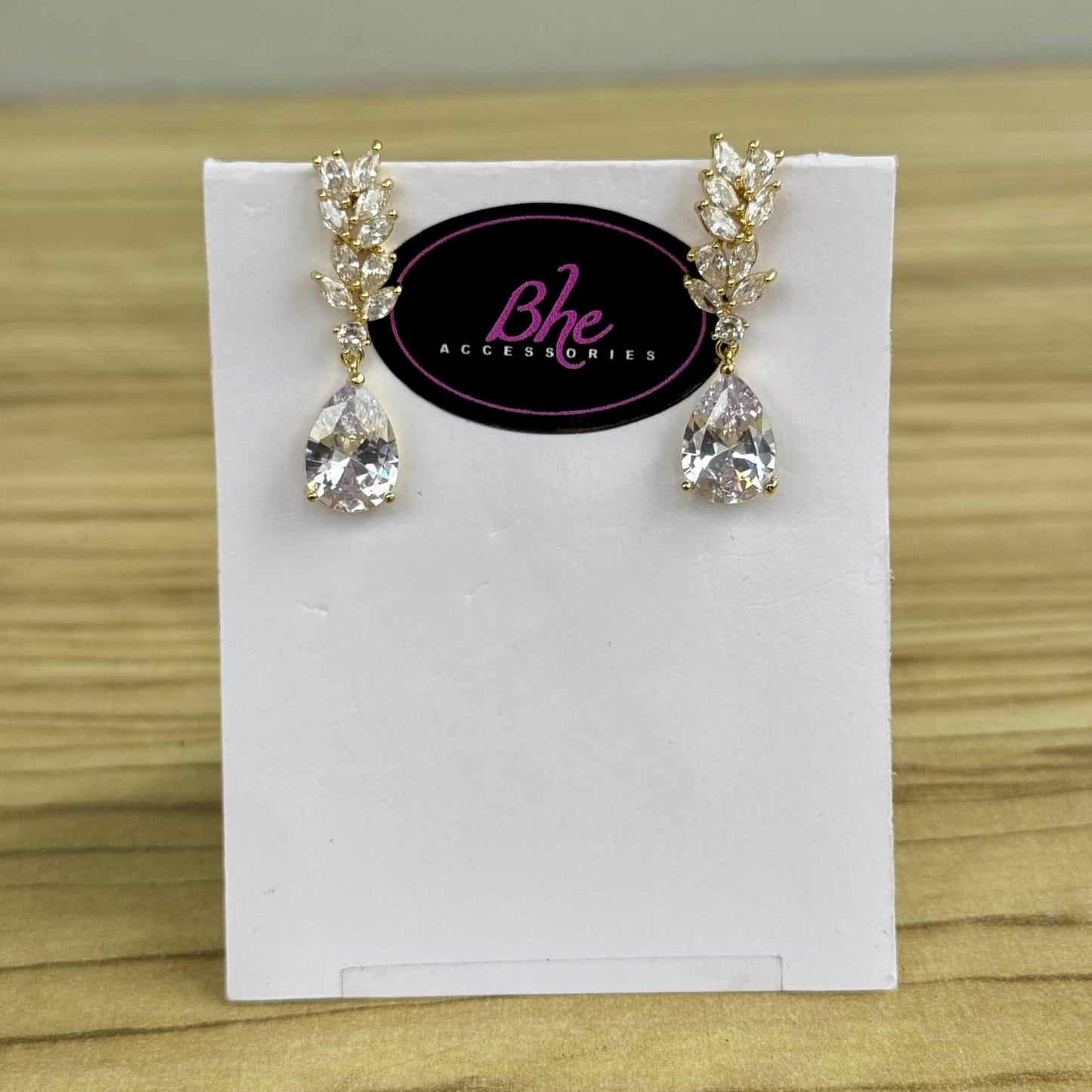 Cubic Zirconia Small Drop Bridal Earrings
