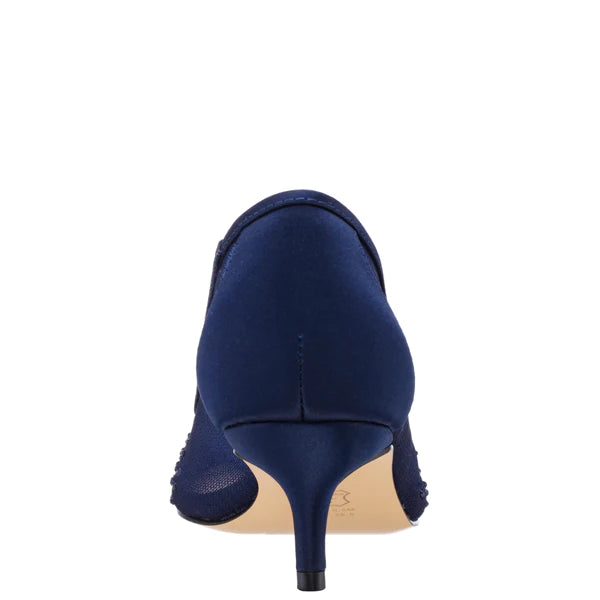 Nina Sofie Pointed Toe Kitten Heels - Navy Blue