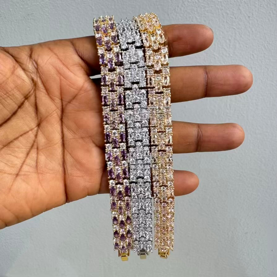Square Cubic Zirconia Tennis Bracelet