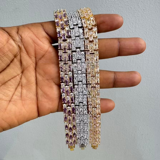 Square Cubic Zirconia Tennis Bracelet