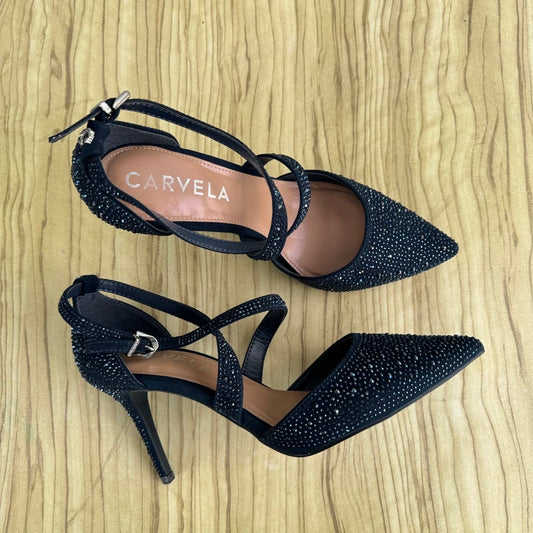 Carvela Embellished Cross Strap Pointed Toe Embellished Shoes - Size 39, 41