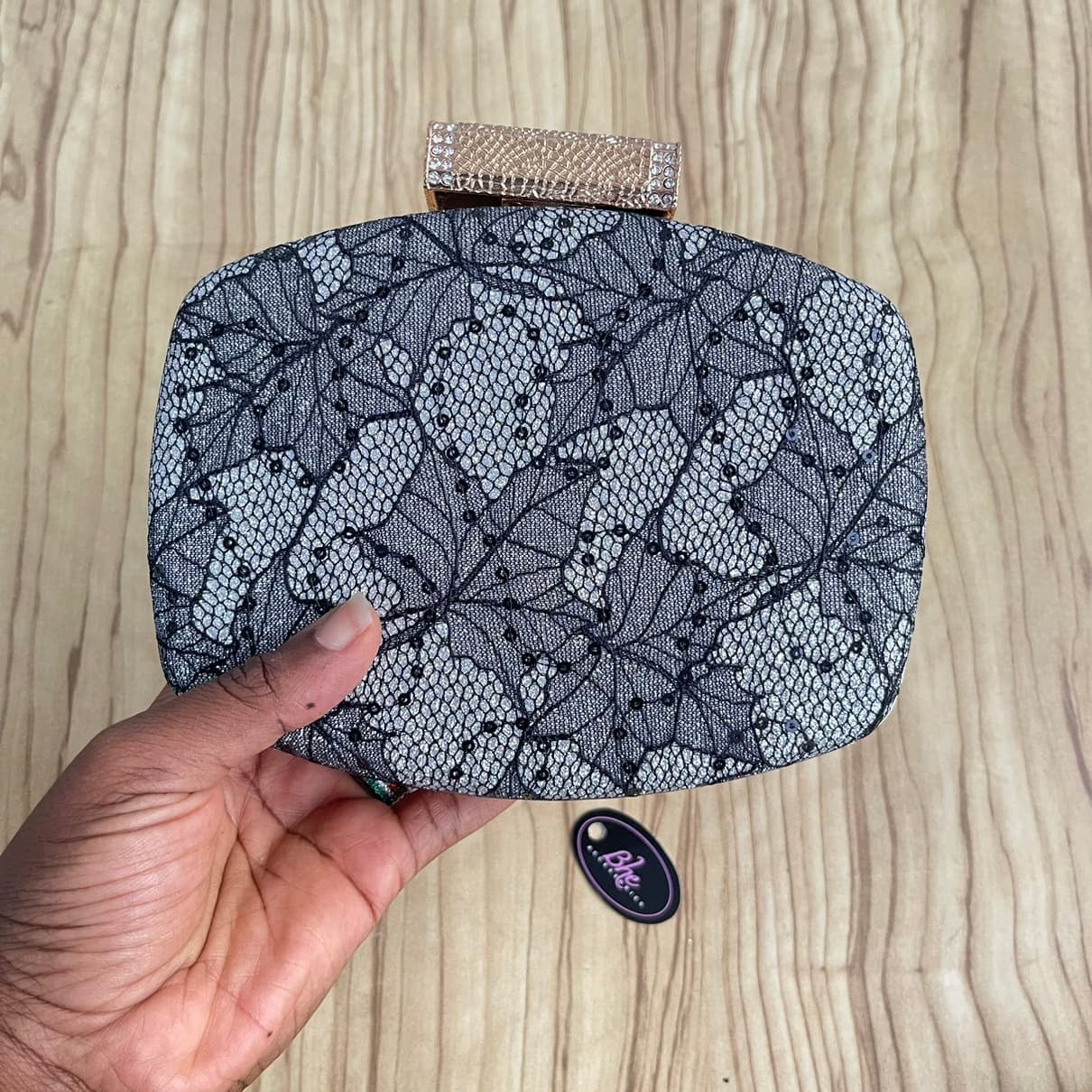 Lace Detail Fabric Clutch