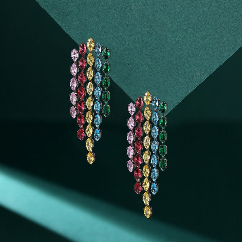Statement Cubic Zirconia Drop Earrings