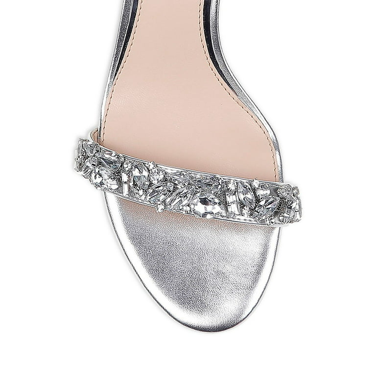 Jewel by Badgley Mischka Dash Kitten Heel Sandal - Silver Metallic