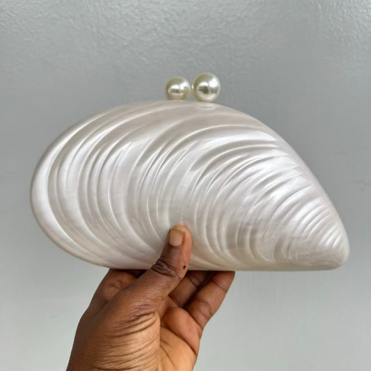Stylish Acrylic Pearl Clasp Clutch Purse