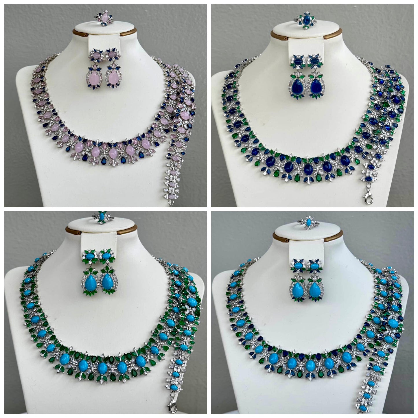 Luxury Multicolour Cubic Zirconia Jewelry Set
