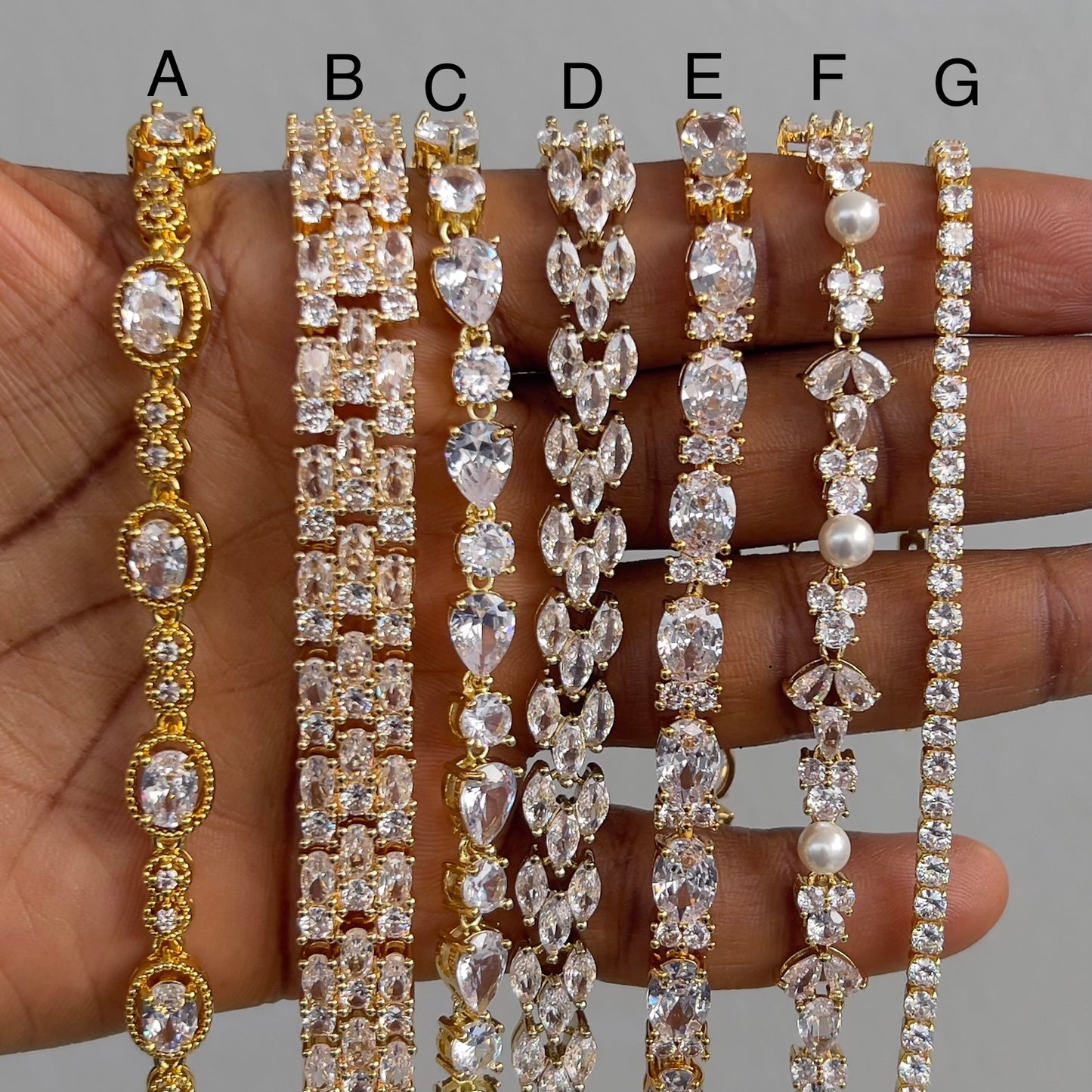 Gold Tone Cubic Zirconia Tennis Bracelets