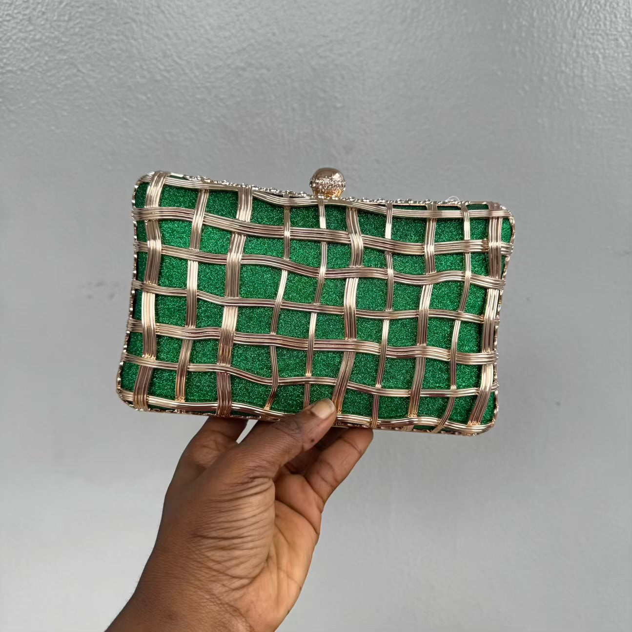 Basket Weave Cage Clutch