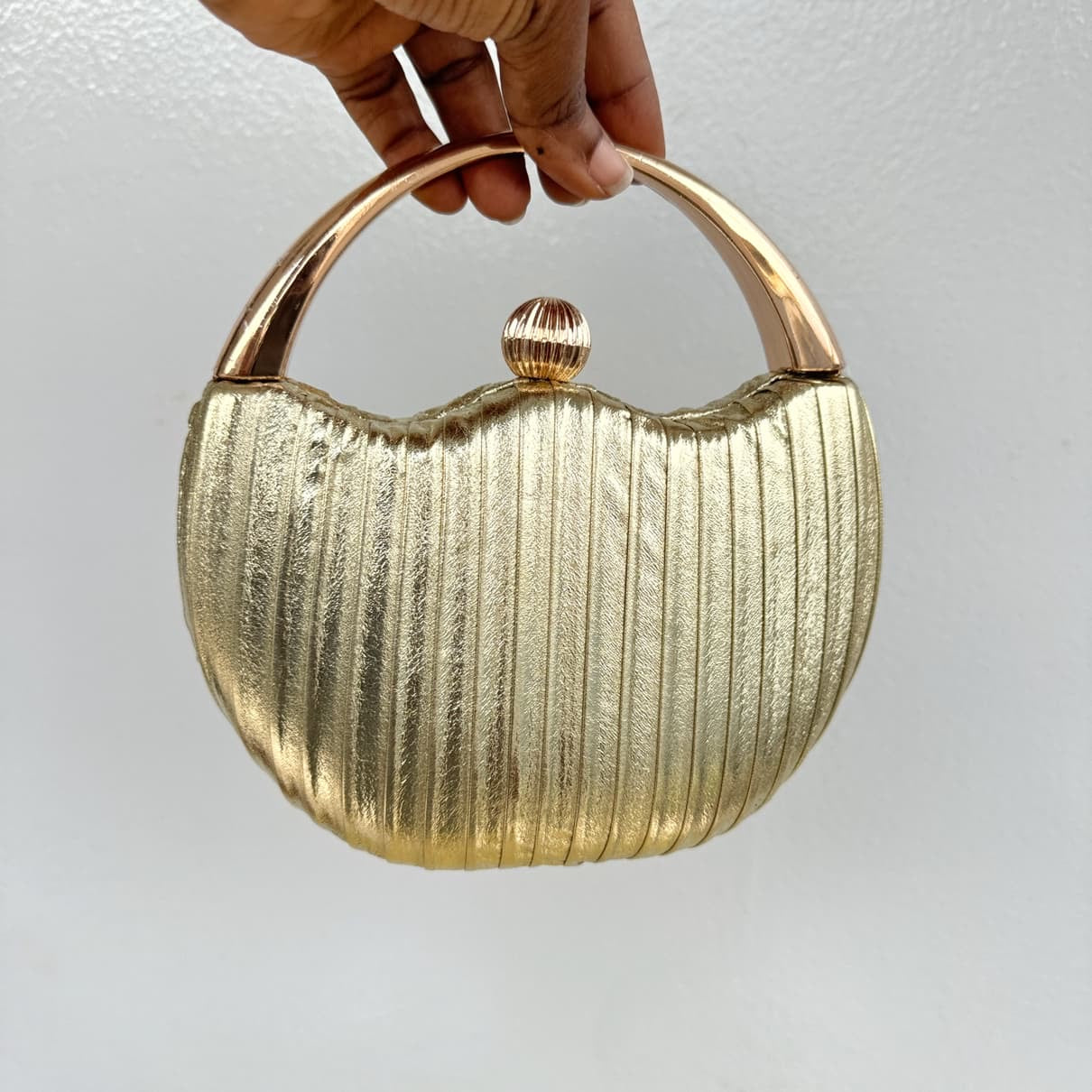 Metallic Top Handle Clutch