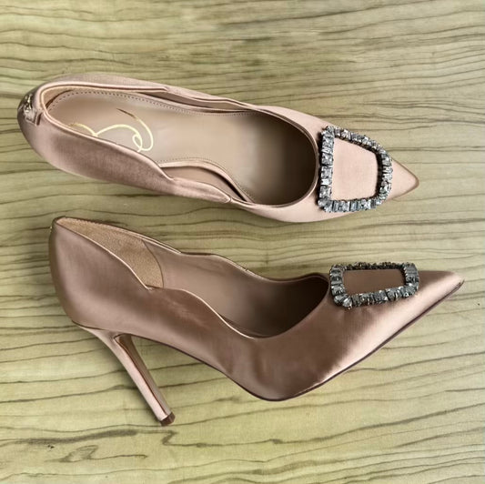 Sam Edelman Pointed Toe Satin Shoes - Size 40