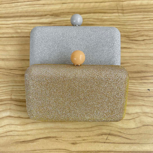 Mini Shimmery Ball Clasp Clutch Purse