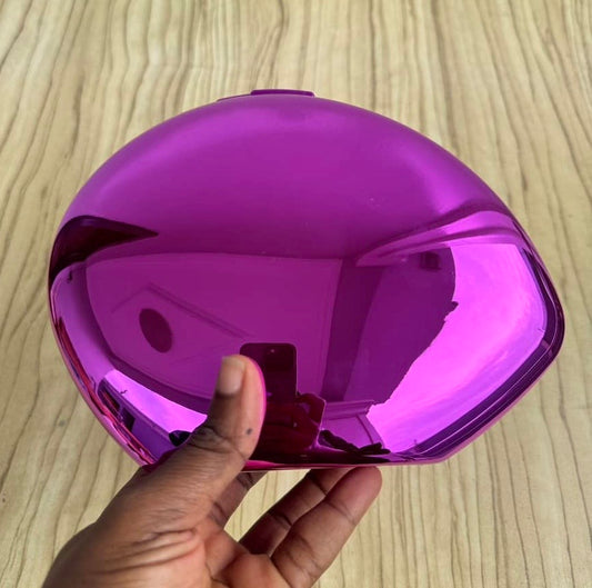 Acrylic Concave Oval Shaped Party Mirror Clutch Purse - Magenta