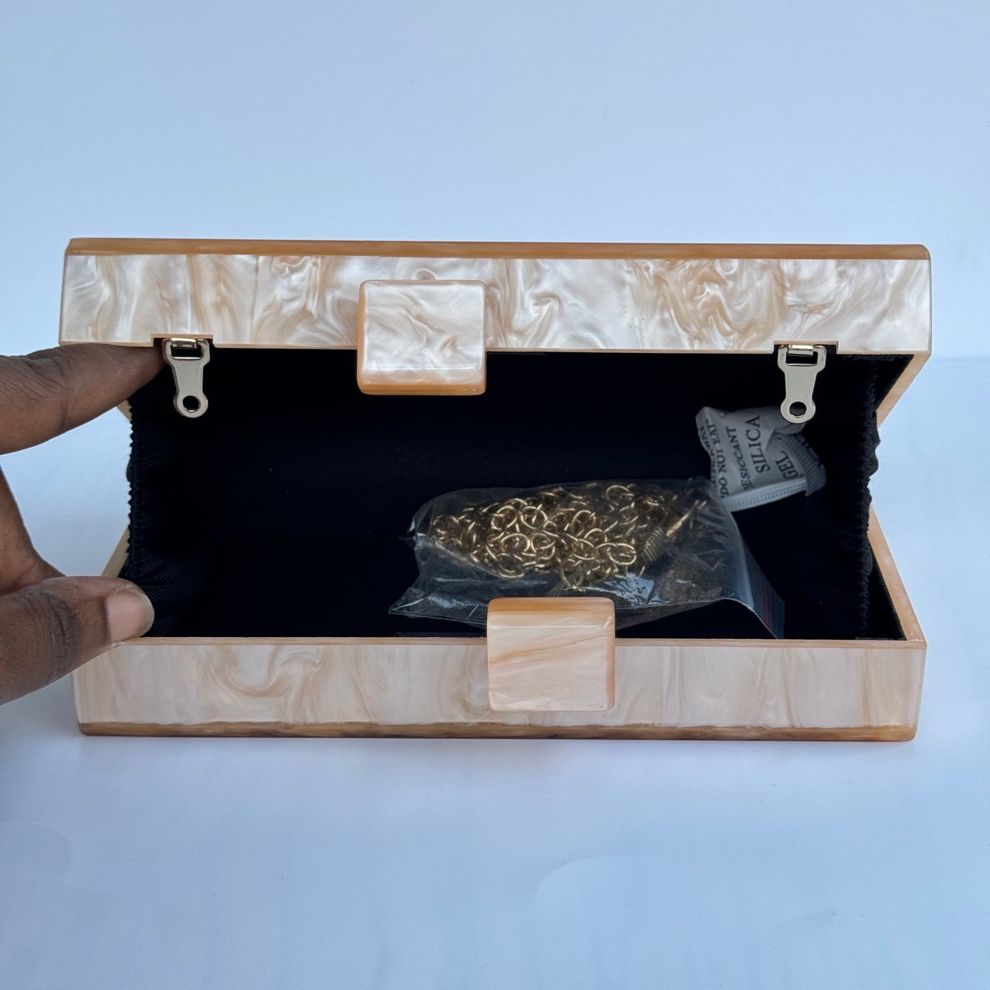 Rectangle Acrylic Clutch Purse - Champagne
