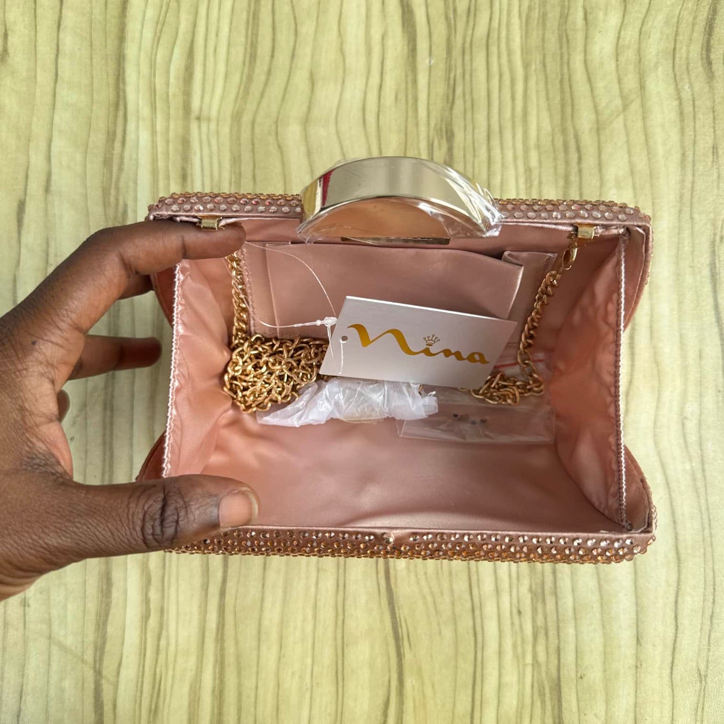 Nina Fully Embellished Rhinestone Clutch Purse