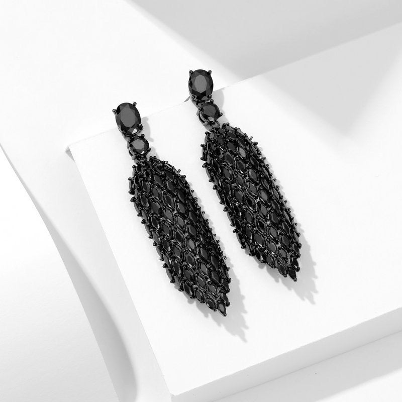 Luxury Cubic Zirconia Long Earrings