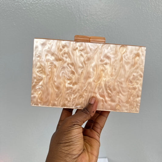 Rectangle Acrylic Clutch Purse - Nude