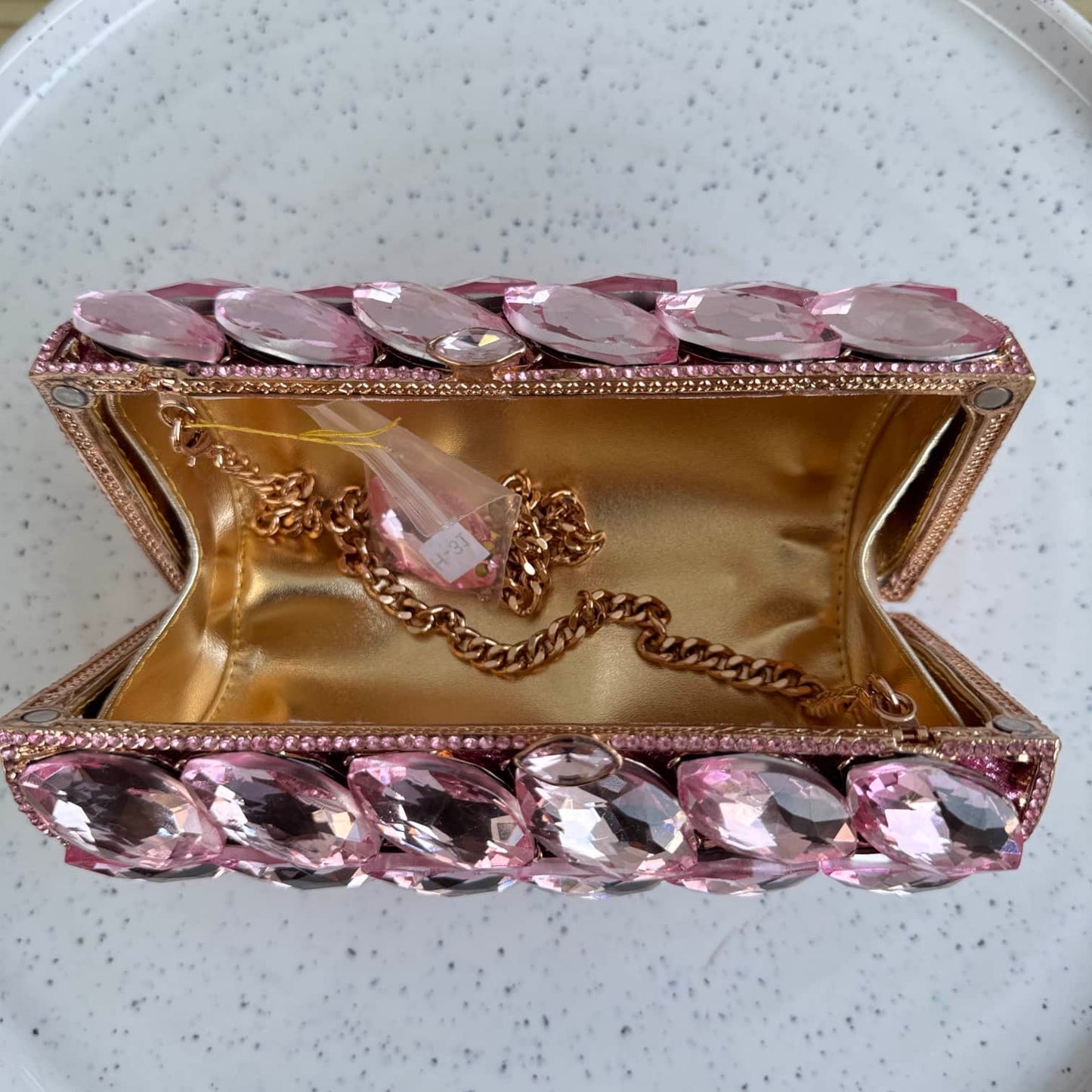 Luxury Occasion Crystal Clutch - Pink