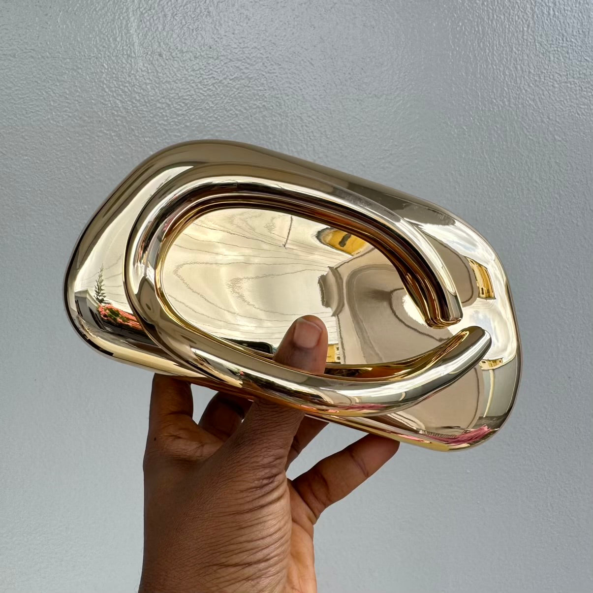 Bar Handle Acrylic Clutch with Long Chain Strap